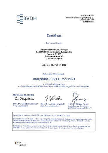 BVDH Zertifikat für FISH RV 2020