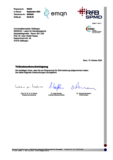 Teilnahmebescheinigung DNA-Isolierung 2024